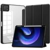 For Xiaomi Tablet 6 Protective Case with Pen Slot 11in Tri-fold Leather Case Acrylic Transparent 6pro Shell