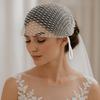 Hollow Out Fishing Net Headcover European American Style Bridal Headwear Beanies  Masquerade Ball