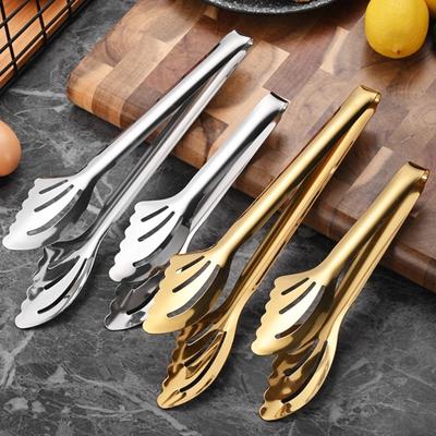 Pinces de Service en Acier Inoxydable avec Têtes Rainurées Clips Alimentaires Barbecue Buffet Résistantes à la Chaleur Anti-rouille Conception à Mandrin Creux Ustensiles de Cuisine