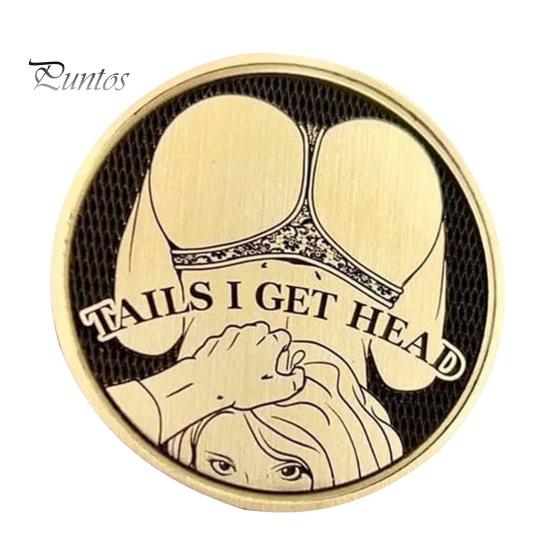 Adult Love Challenge Mynt Sexy Heads And Tails Mynt Dobbeltsidige voksen Mynt Hoder Jeg får hale og haler Jeg får Head Lucky Token Prank Gift for Men