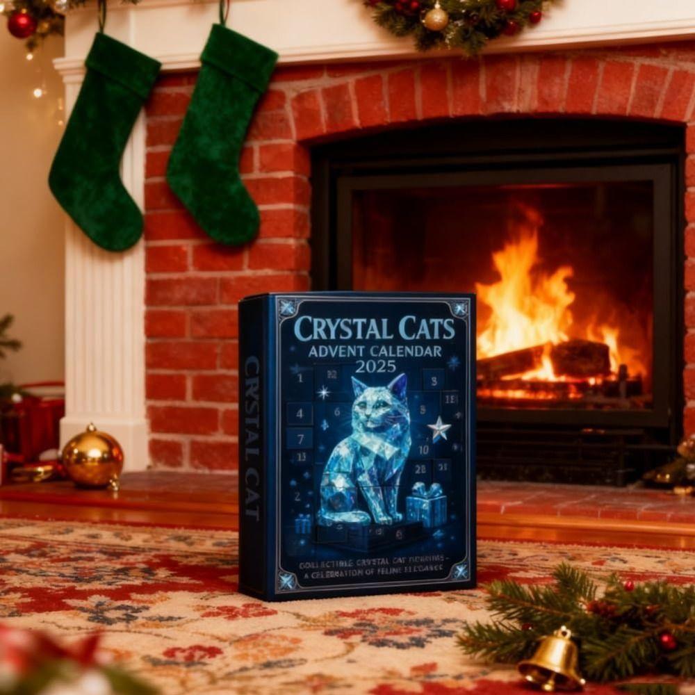 2D Acrylic Design Crystal Cat Christmas Advent Calendar  Festival Party Supplies