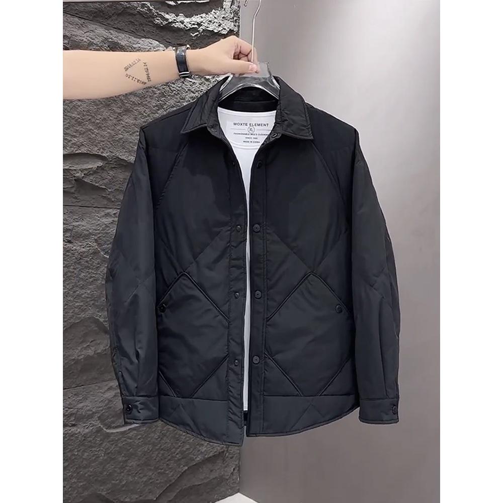 Men's Lightweight Winter Down Jacket – Shirt-Style, Short, Korean Loose Fit, Warm Workwear 2025 Edition.
