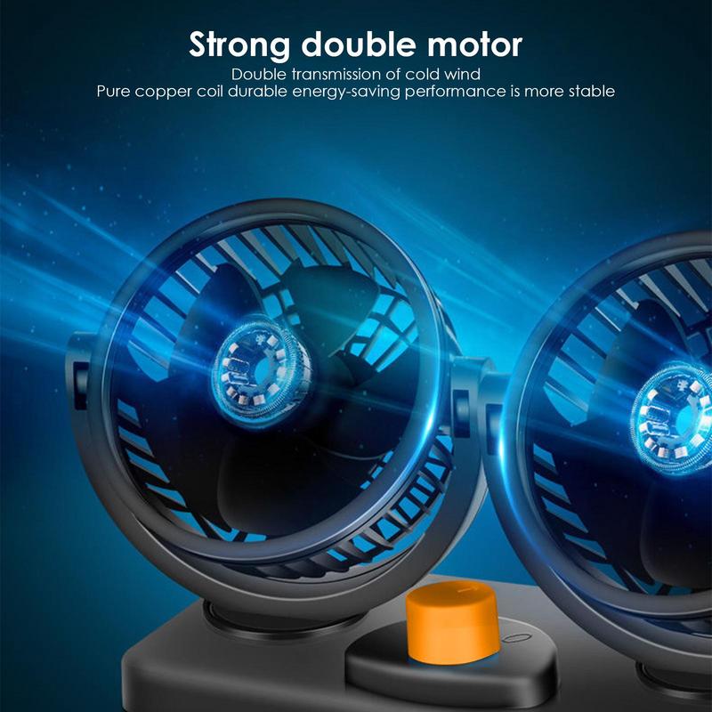 Car Seat Fan Double Head Silent Seat Back Cooling Fan Portable Automobile Small Air Conditioner Automobile Ventilation Device