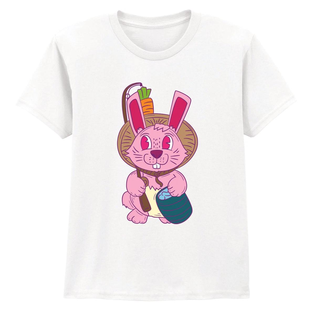 Cute Bunny Carrot Kids T-Shirt Childrens Tee Animal Graphic Top 120