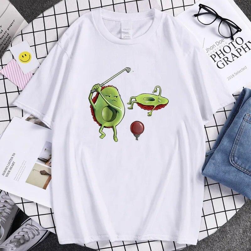 Funny Avocado Fashion T-Shirts Unisex Harajuku Breathable Casua
