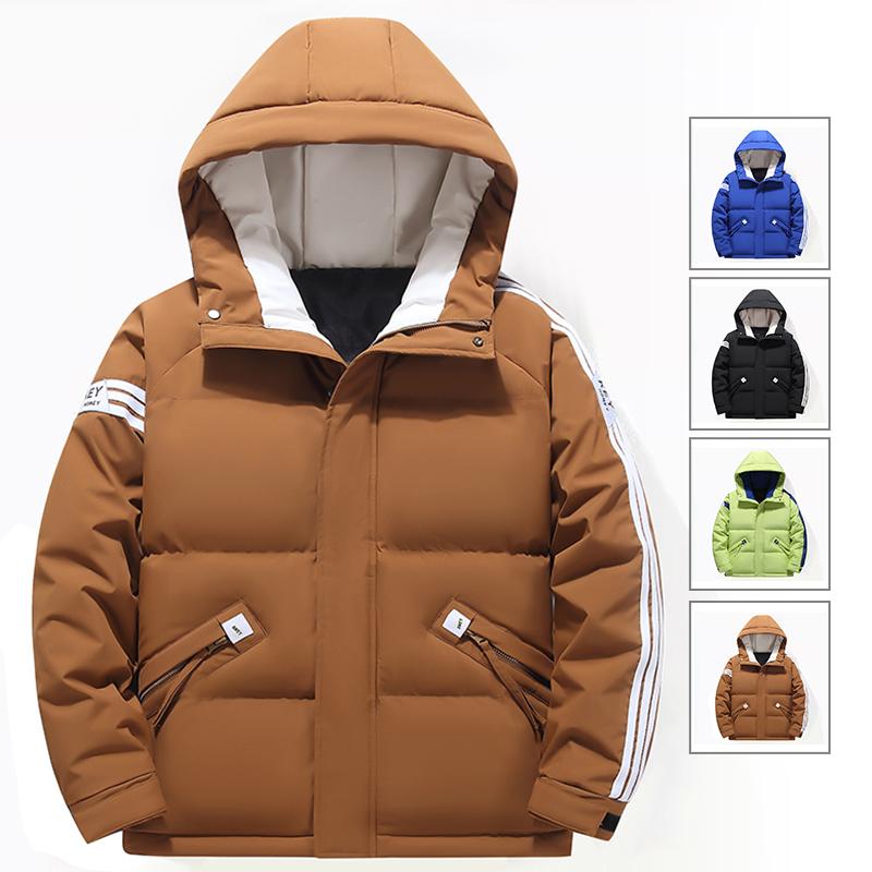 Men's Autumn and Winter Hooded Cotton Jacket, Couple's Cotton Jacket, Bread Jacket, Solid Color Cotton Jacket