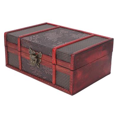 Retro Wooden Gift Box Essential Oil Alloy Hinge Decorative Treasure Storage Chest Box for Home Office