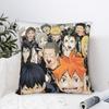 Haikyuu Anime Quadratische Kissenbezüge Volleyball Manga Kissenbezug Lustiger Reißverschluss Dekor Kissenbezug für Zuhause 40x40cm