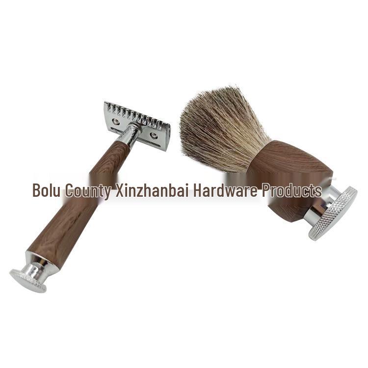 Men's Shaving Gift Set: 3 & 5 Layer Razor, Double-Sided Razor, Beard Brush, Bristle Brush, Bowl & Stand.