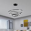Modern Black LED Round Ring Chandelier