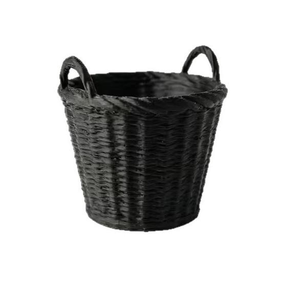 3D Printed Firewood Basket, Micro Landscape Ornament, Miniature Retro Weaving Texture Figurines, for Dollhouse Micro Landscape Scenes