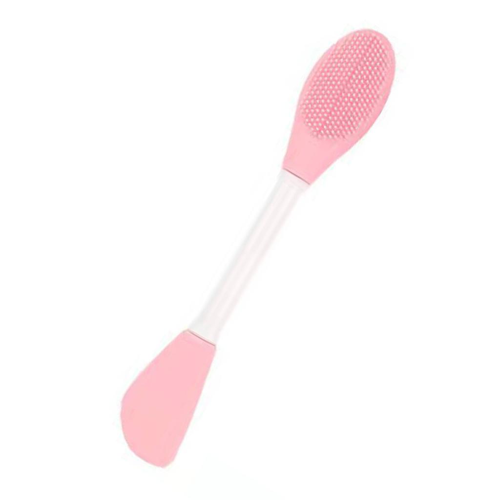 Double Ended Facial Mask Brush Soft Head Massaging Silicone Knife Shaped Facial Mask Brush Light Pink