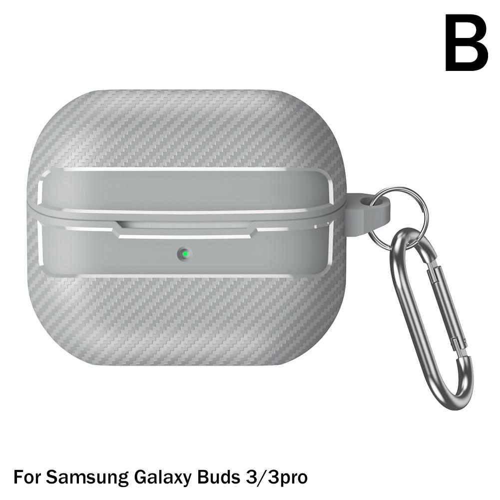 New TPU Cover For Samsung Galaxy Buds 3 Pro Buzz 3 Pro Buds3 Pro Case Carbon Fibre Pattern PC Protective Cases With Hook