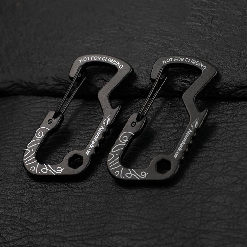 Multi-functional Aluminum Quick Release Carabiner with D-ring and Printed Design for Water Bottles