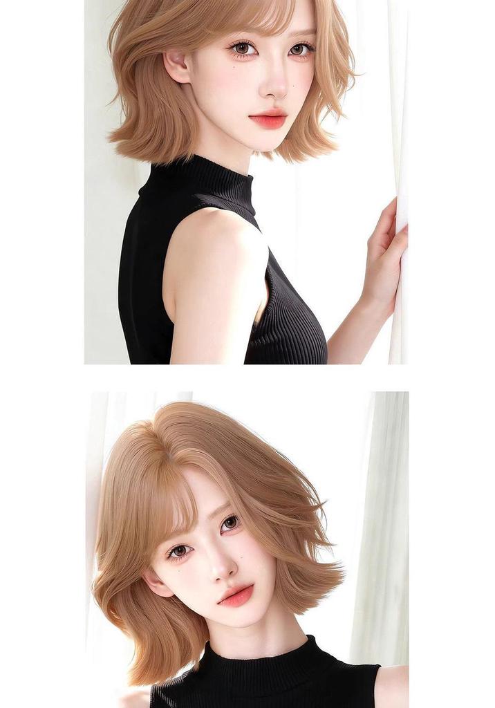 Korean Short Curly Wig for Women – Natural, Age-Reducing, Perky, Flipped Out Style with Invisible Cap