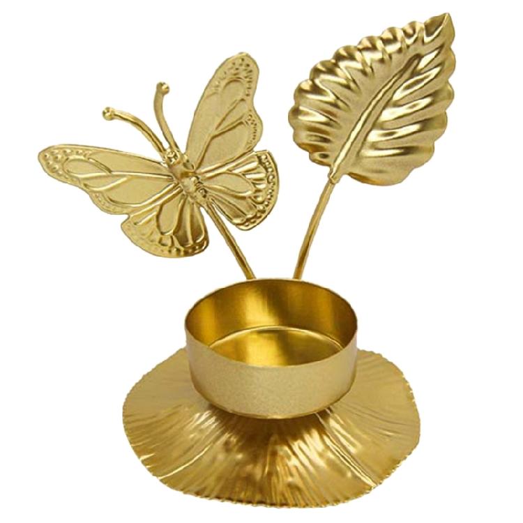 Candle Holder Metal Candlestick Unique Geometric Flower Desk Candlelighting Stand For Sophisticated Home Decoration