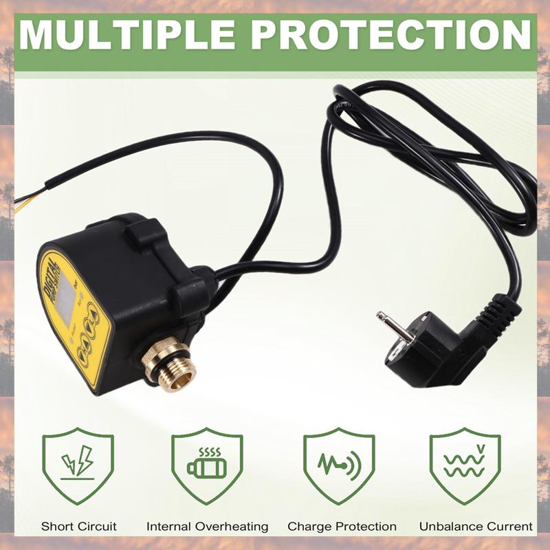 2025 Trend Pressure Controller Switch 0-10Bar 1/2In Interface Water Oil Compressor 220V Digital Automatic Water Pump On/OFF EU P