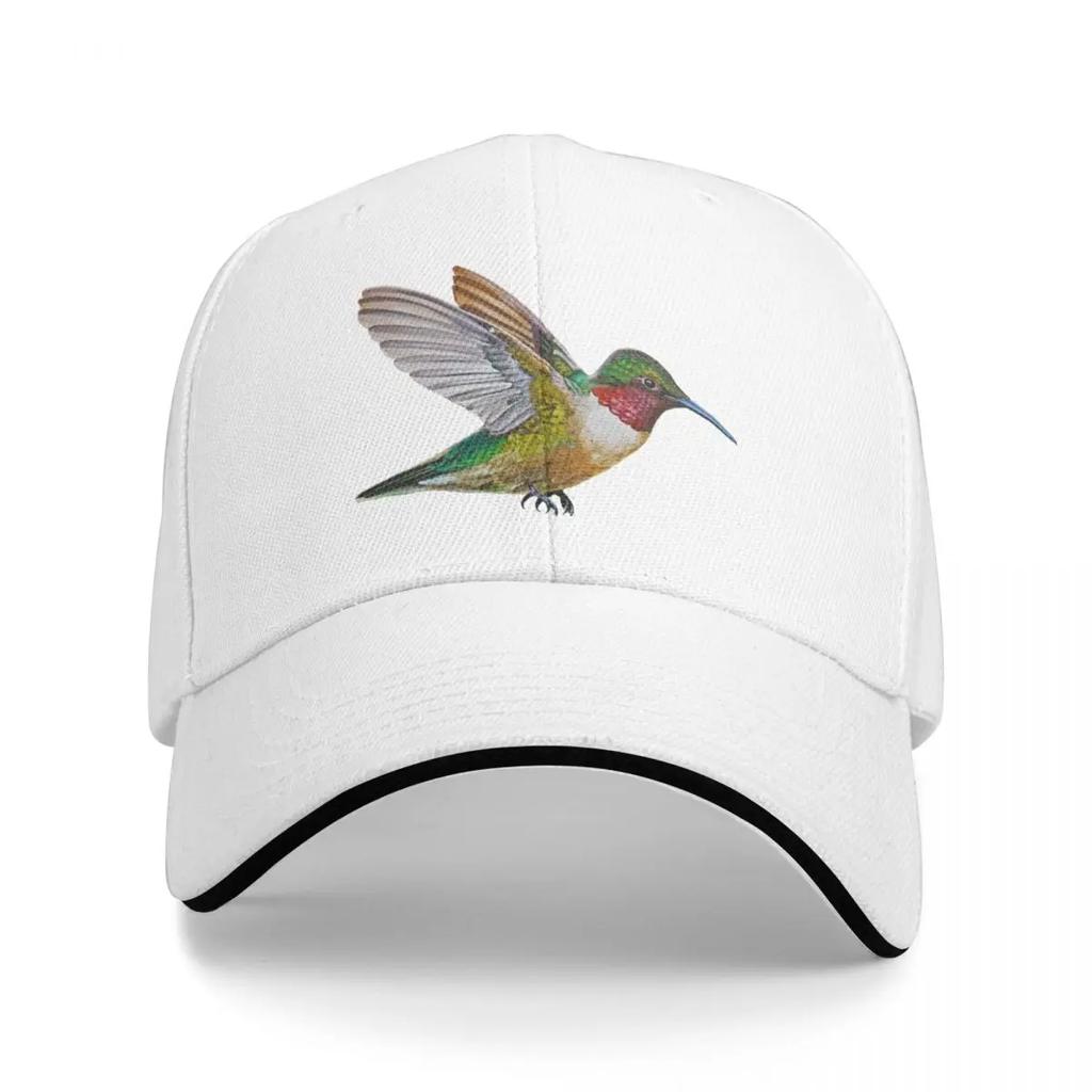 Ruby Throated Hummingbird Painting (no Background) Baseball Cap Ball Cap New In Hat Streetwear Girl Unisexs