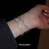 Zircon Cross Opening Bracelet French Cold Wind Versatile Temperament Bracelet Niche Light Luxury High-end Jewelry