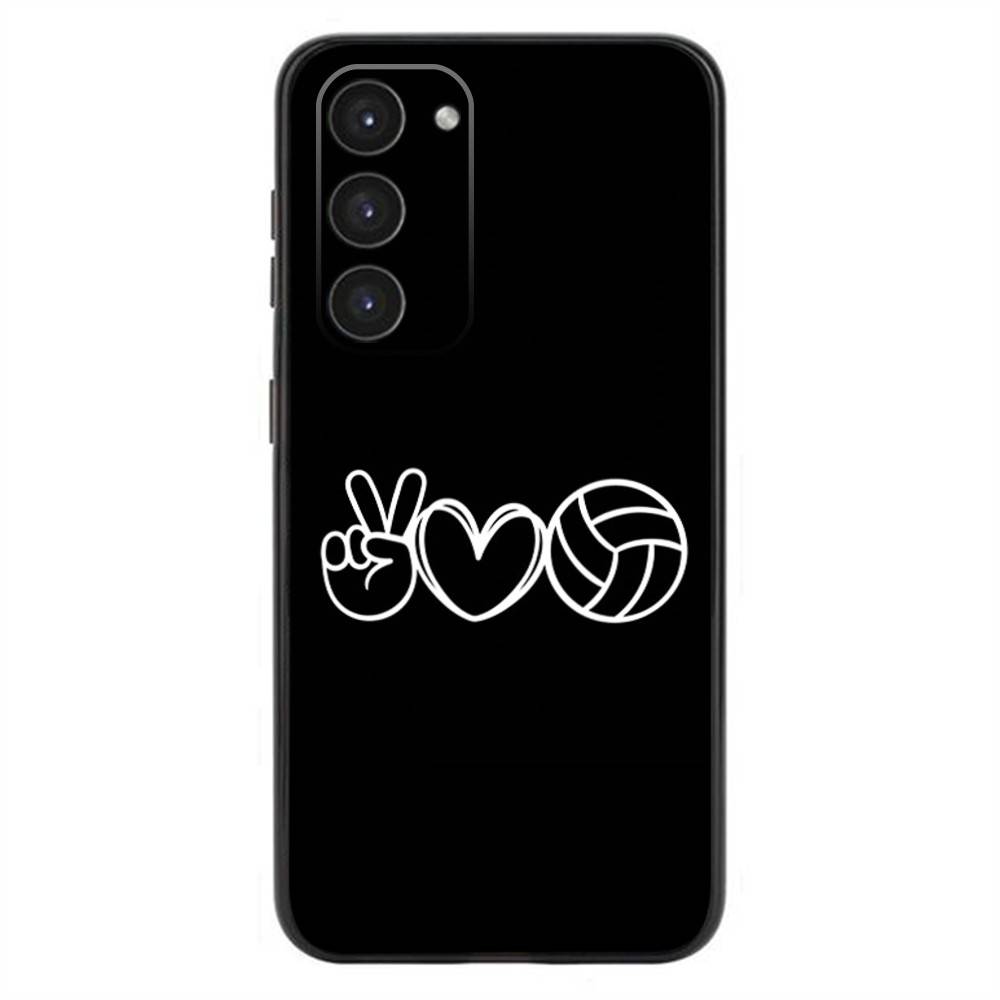 Phone Case For Samsung Galaxy A20,21s,22,31,32,52,53,72,73,80,91 Painted Art Volleyball Soft Liquid Silicone Black Cover SamsungA02