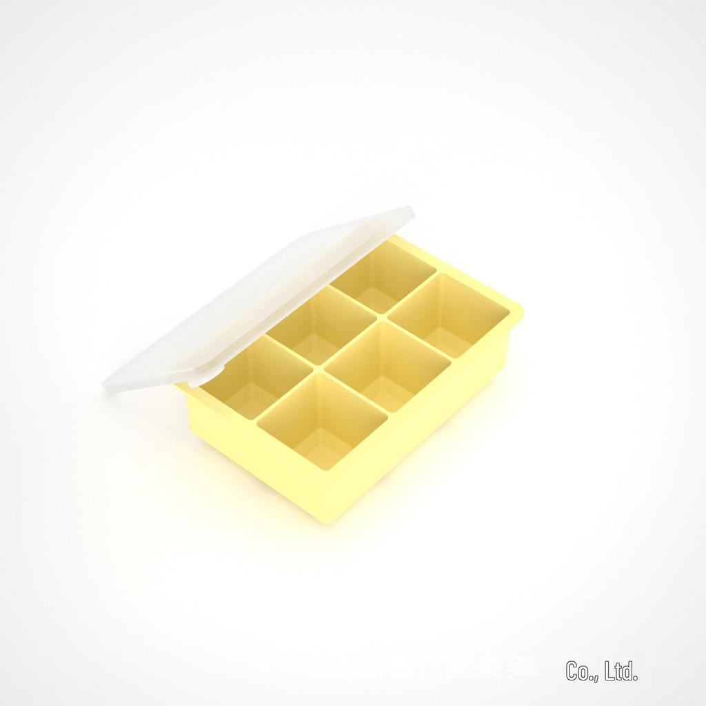 Silicone Ice Cube Tray with Lid: 4-Grid Frozen Soup & Food Storage Box