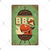 Dad's BBQ Party Metal Tin Plaque Retro Tin Signs Barbecue Rules Slogan Plate Vintage Grill Poster Yard Garden Kitchen Wall Decor