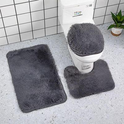 Zijde Wol Badkamer Toiletmat 3-delige Set - Antislip, Effen Kleur, Waterabsorberend
