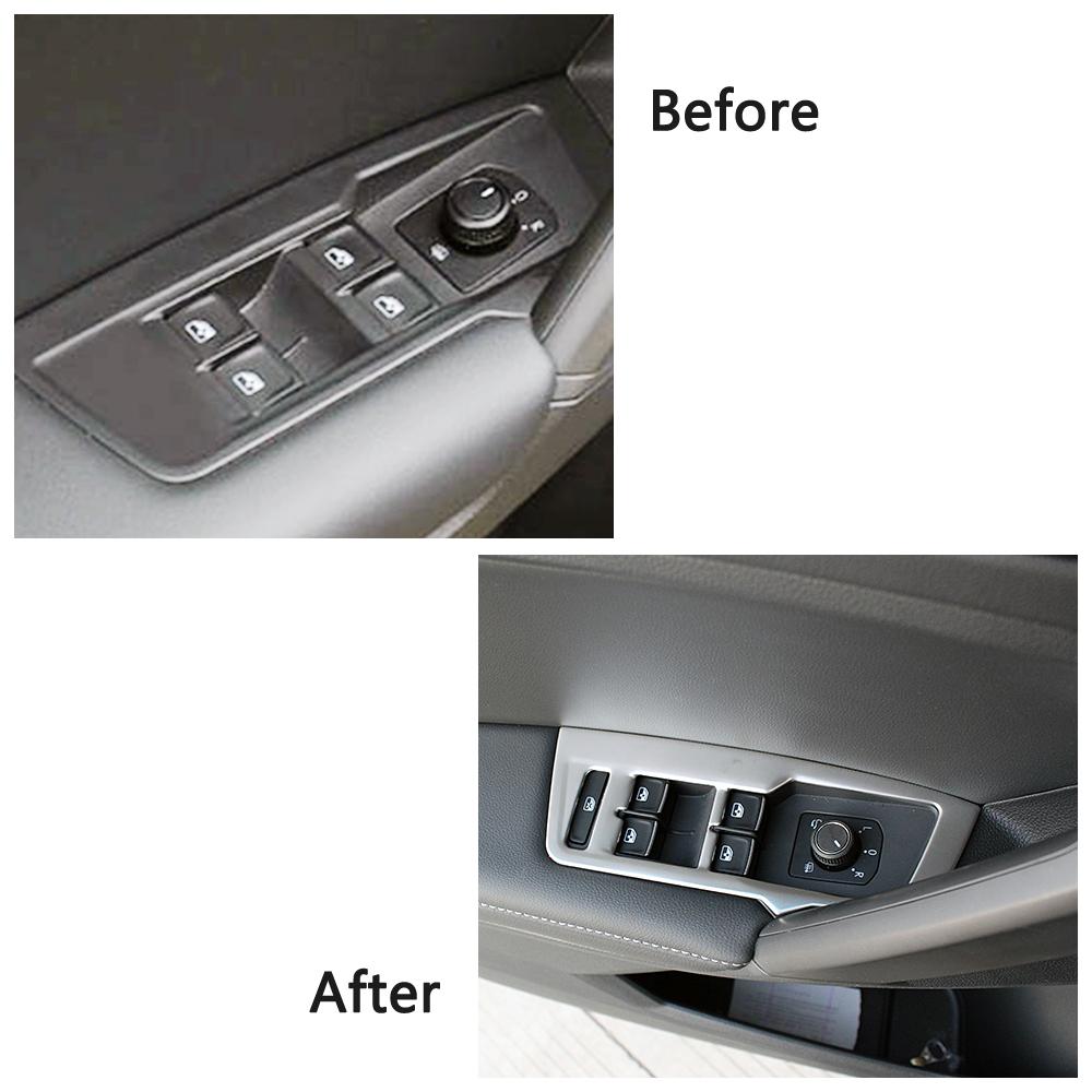 Für Volkswagen VW Tiguan MK2 2017- Edelstahl Innenzubehör Mittelkonsole mattsilberne Dekoration