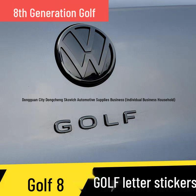 Volkswagen 8e Generatie Golf Achterklep Zwarte Letterstickers - Gemodificeerd Auto Logo