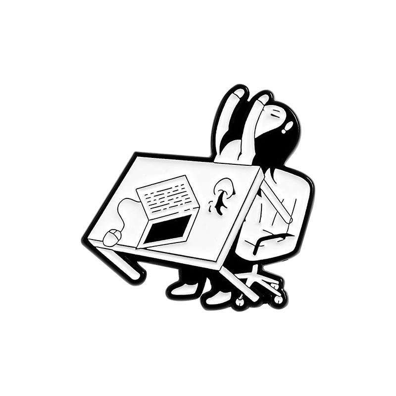 

Брошь «Раздражительная личность на рабочем месте» — эмалевая булавка «Маленький человек, переворачивающий стол»