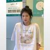 Large size 100kg high-end pure cotton short-sleeved t-shirt women's summer new loose American trendy brand design sense clothes