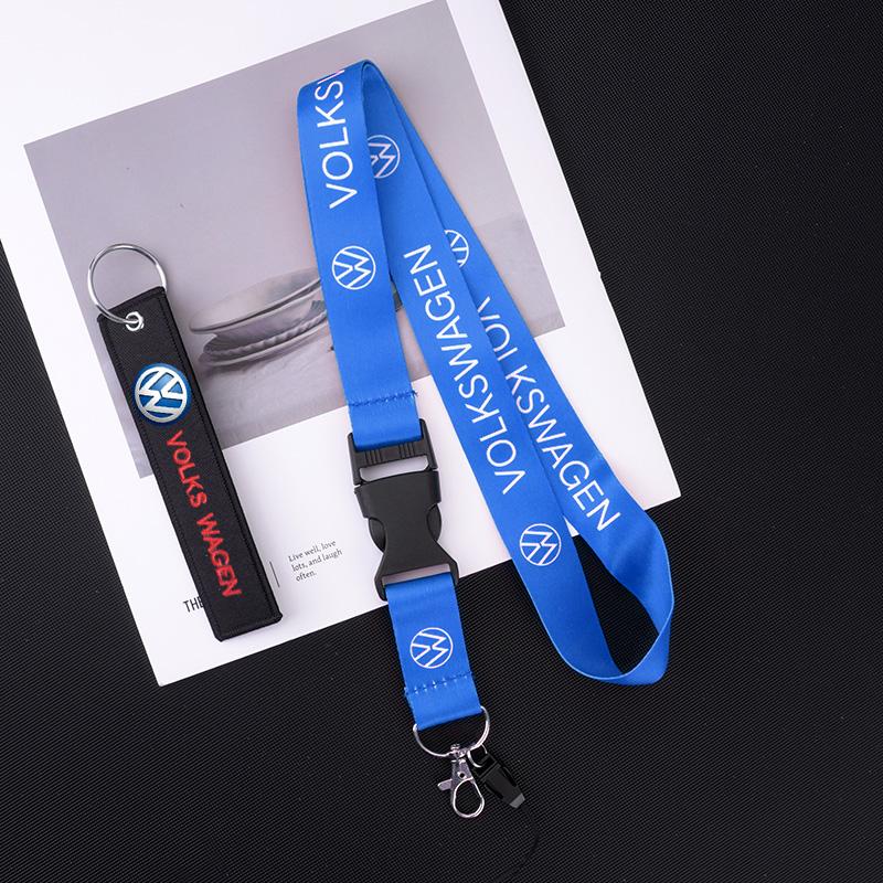 Nylon Car Loog Lanyard Work ID Neck Strap Keychain For Volkswagen VW Passat B6 B7 B8 Polo Tiguan Golf Santana Touran GTI MK2 MK3 Sx5