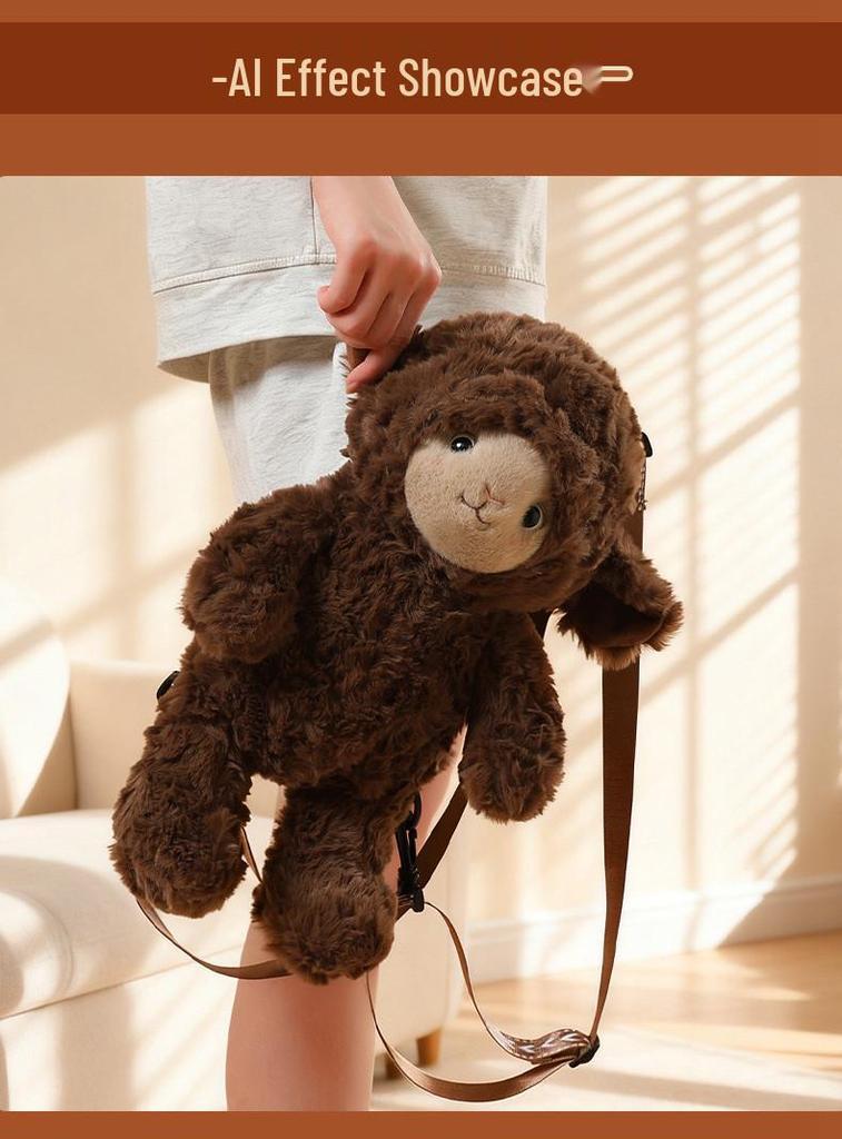Adorable Little Sheep Backpack Plush Toy - Children's Doll and Cute Figurine, Perfect Birthday Gift for Girls