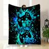 Colorful Game Controller Pattern Patterned Flannel Blanket Perfect for the Bedroom Living Room, Sofa, or a Little Nap