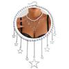 Auffällige Perlenkette Stern-Halskette Mädchen Einfacher Imitationsperlen-Choker