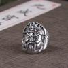 Adjustable Open Ring Men Women Plated Guan Yu Warrior Design Vintage Style Statement Jewelry Gift
