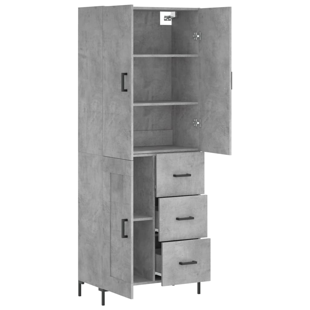 Highboard Concrete Grey 69.5 x 34 x 180 cm Particleboard