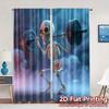 2pcs   2D FLAT PRINTING Curtains (Without Rod) BoneLifter Chic Chic Curtain Versatile Fabric Curtains Art Deco Festive Perfect