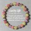 Festive Gifts Strawberry Quartz Lavender Stone Crackle Crystal Beaded Bracelet Sweet Fashion Jewelry For Women Daily Wear Gift