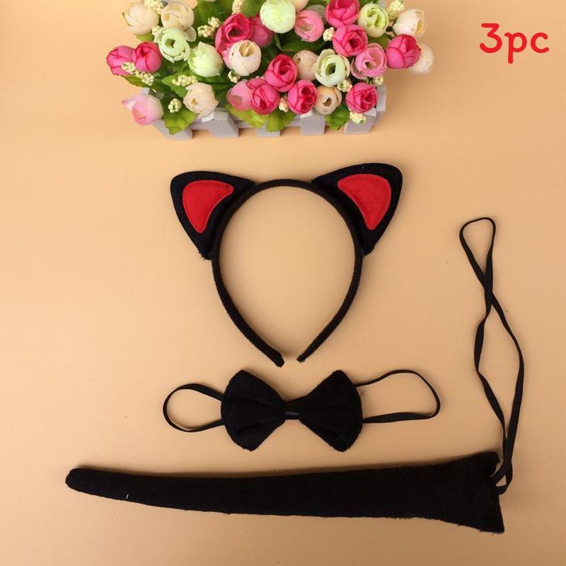 Halloween Animal Tiger Headpiece With Red Horns Demon Headband For Cosplay