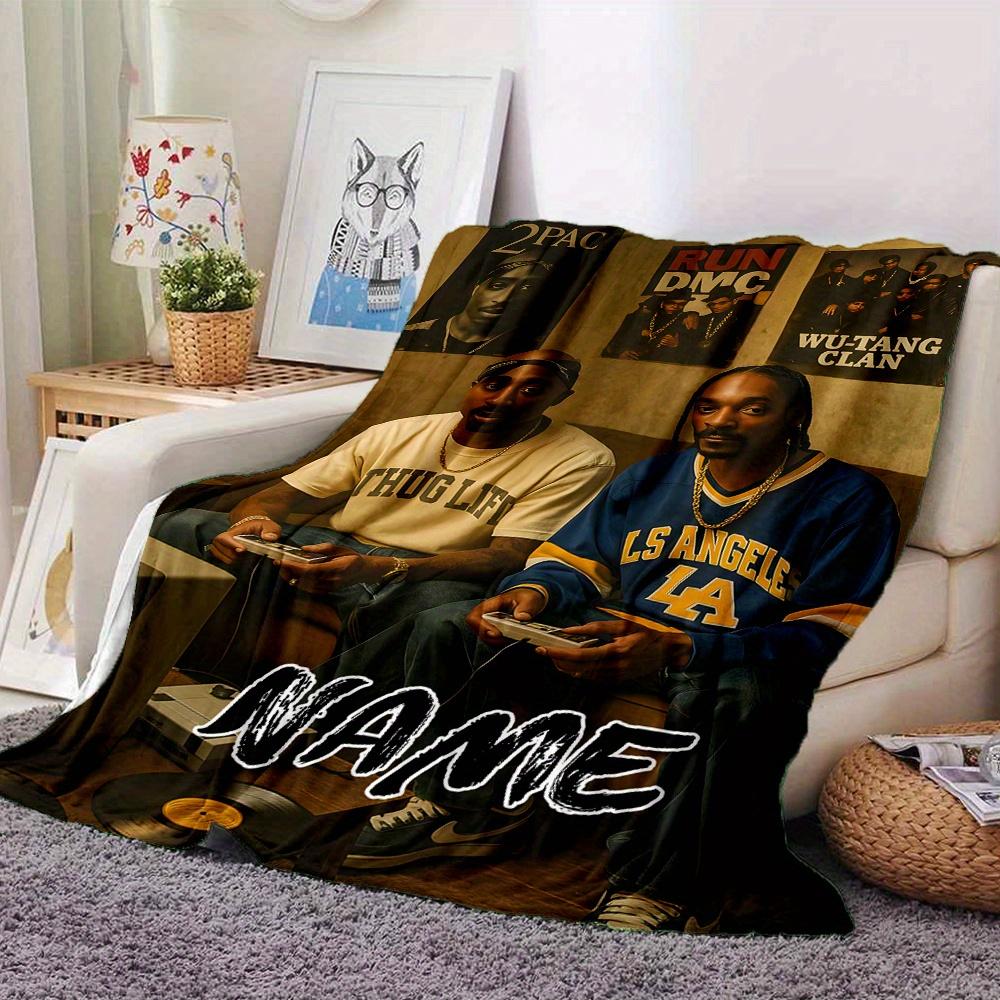 Tupac Snoop Dogg Gaming Room Posters Four Seasons Blanket Customized With Your Name Lightweight And Warm Perfect Gift For Home Office Camping Sofa