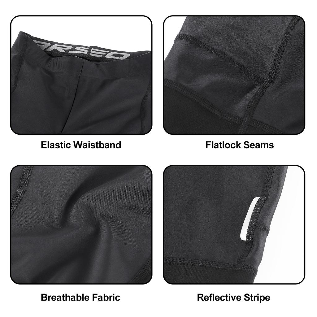 Men Cycling Shorts Padded Bike Shorts with 3 Pockets Breathable Bicycle Riding Biking Shorts Tights