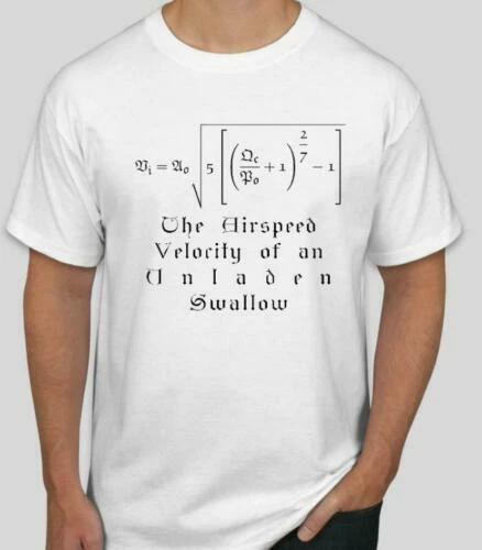 Monty Python Holy Grail Airspeed Velocity of a swallow unladen T shirt Tee XL