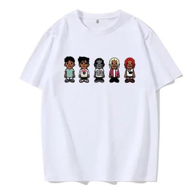 Letni Męski i Damski Krótkorękawowy Casualowy Modny Wygodny Neutralny Styl Oddychający Okrągły Dekolt Krótkorękawowy T-shirt