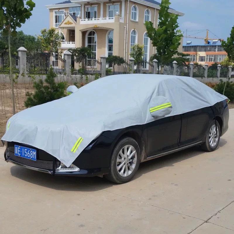 

Утолщенный получехол для автомобиля: Защита от солнца, дождя и снега с теплоизоляцией Gray Half Cover