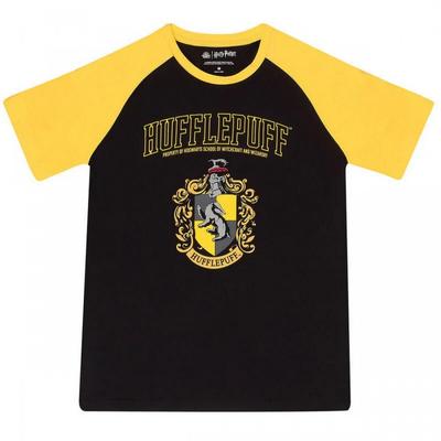 HARRY POTTER Unisex Adult Hufflepuff Raglan T-Shirt