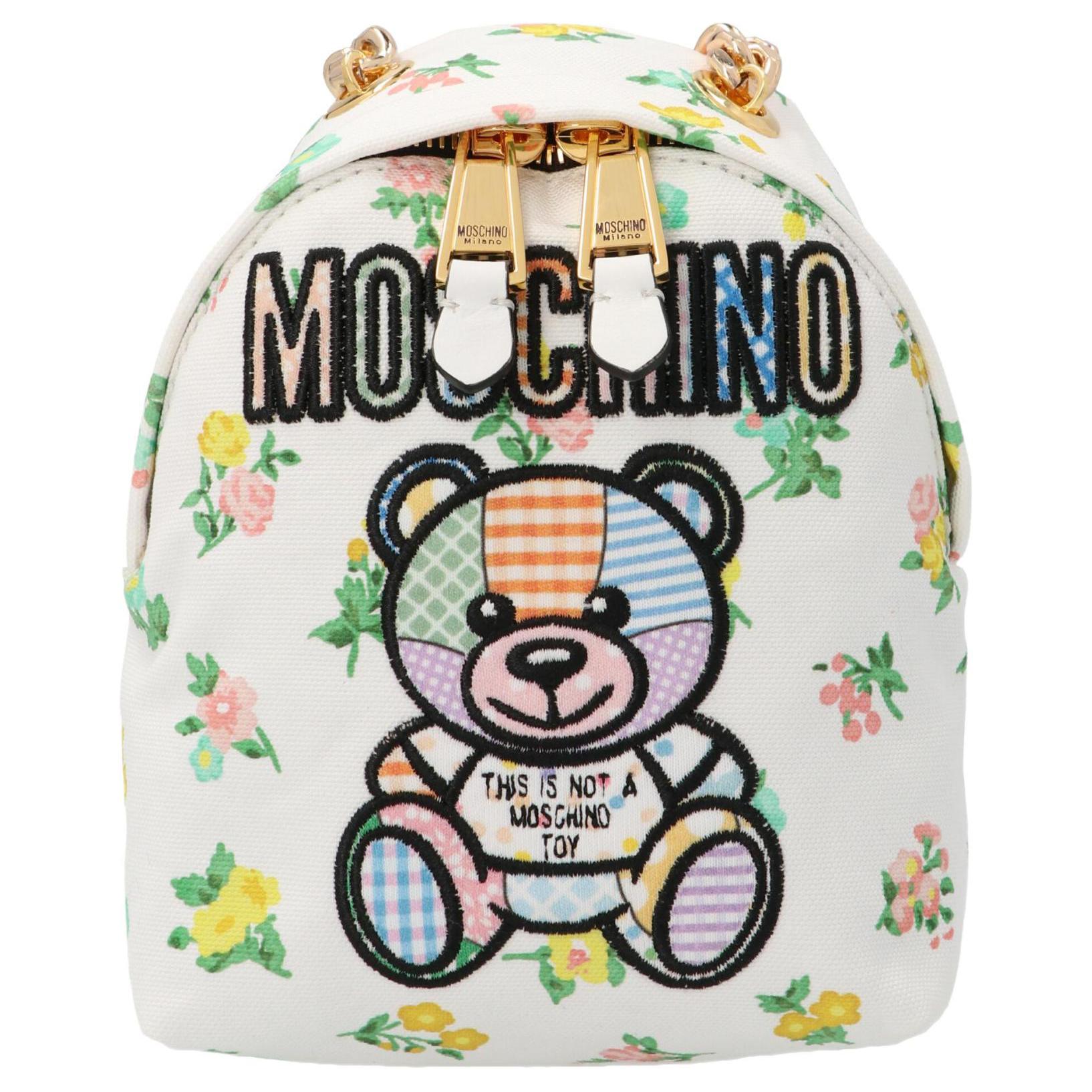 Moschino Letter Bear Print Gold Chain Shoulder Crossbody Bag Women bags White A74028221-1001 Basic Set BagDust Bag 27890₽