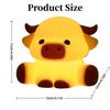 Dimmable Highland Cow Night Light Touch Sensor Animal Lamp Squishy Silicone Lamp  Nursery Bedroom
