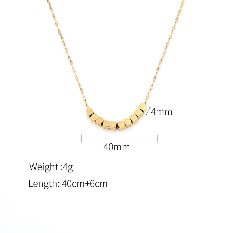 

Fashion Light Luxury Bafanglai Small Square Titanium Steel Necklace Jewelry Women S Niche Design 18K Collarbone Chain