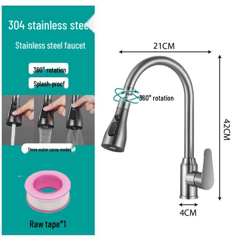 Rotatable Gunmetal Grey Kitchen Sink Faucet